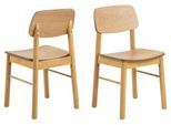 Esszimmerstuhl ACTONA GROUP "Esszimmerstuhl Barlow, lackierter eichenfurnierter Sitz in Matt Eiche", beige (, natur, natur, natur), B:44cm H:80cm T:47,5cm, Stühle, Esszimmerstuhl, Gestell aus Massivholz gebeizt und lackiert, 2 Stück