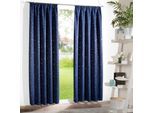 Vorhang WECKBRODT "Sarin", blau (nachtblau), B:135cm H:175cm, Microfaser, Polyester, Gardinen, Vorhang, blickdicht, Thermo, wärme-,kälteisolierend, abdunkelnd, Gardine, Store