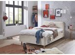 Kinderbett MEISE.MÖBEL "COSY in de Breiten 90, 120 & 140 erhältlich, wahlweise mit Bettkasten", beige, B:132cm H:90cm L:215cm, Betten, Kinderbett, wahlweise mit Holzfuß in schwarz oder eiche, inkl. USB-Anschluss