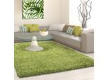 Hochflor-Teppich AYYILDIZ TEPPICHE "Life Shaggy 1500 , auch als Läufer und in Rund erhältlich", grün, B:140cm H:30mm L:200cm, Kunstfaser, Teppiche, Hochflor-Teppich, Langflor, uni, große Farb- und Größenauswahl. Wohnzimmer, alle Räume