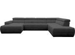 Wohnlandschaft OTTO HOME "Ballerup 359 x 228 cm, auch mit verstellbarer Sitztiefe", grau (anthrazit), B:359cm H:80cm T:228cm, 100% Polyester, Sofas, Wohnlandschaft, Kopfteile verstellbar, Pet Friendly Bezug, U-Form