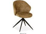 Esszimmerstuhl OMG DESIGN "Jane", braun (curry, schwarz, curry), B:59,5cm H:85cm T:67cm, Polyester, Stühle, Esszimmerstuhl, Drehstuhl mit auto-return, Schalenstuhl