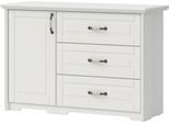 Kombikommode OTTO HOME "Evergreen, Maße: B/T/H 131/48/88cm, Soft-Close-Funktion", weiß (elfenbeinfarben weiß), B:131cm H:88cm T:48cm, Holzwerkstoff, MDF, Sideboards, Kombikommode, im klassischen Landhausstil,FSC-zertifiziert,hochwertige UV Lackierung