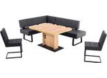 Essgruppe K+W KOMFORT & WOHNEN "Spider II", schwarz (schwarz 81), H:88cm T:50cm, Sitzmöbel-Sets, Essgruppe, langer Schenkel wahweise in 2 Breiten, 2 Freischwinger, 1 Tisch