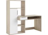 Regal-Schreibtisch HOME AFFAIRE "Function Plus, Standregal, Aktenregal, Stauraumregal, Multifunktional", braun (eichefarben, eiche struktur, eiche struktur), B:162,8cm H:155,4cm T:60,35cm, Tische, Regal-Schreibtisch, mit 1 Schublade, 1 Tür, Regal und Fächern