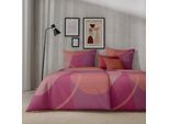 Bettwäsche APELT "Graphics", rosa (rot, bordea), B/L: 135cm x 200cm, 1 Stk., 1 Stk., Satin (Bio-Baumwolle), B/L: 80cm x 80cm, 2, Satin (Bio-Baumwolle), Bezug: 100% Baumwolle, Bettwäsche, Bettwäsche, Bettwäsche-Set mit Reißverschluss, Baumwoll-Satin, Digitaldruck
