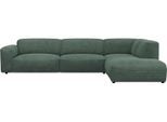 Ecksofa FLEXLUX "Lucera, super bequem durch hochwertigen Sitzaufbau mit Kaltschaum", grün (dusty grün), B:321cm H:73cm T:231cm, 85% Polyester/15%Polyamide, Sofas, Ecksofa, modern & anschmiegsam, L-Form, Designsofa