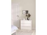 Kommode HOME AFFAIRE "Naia", weiß, B:77cm H:70,1cm T:50cm, Holzwerkstoff, Sideboards, Kommode, Modern, mehrere Farben,abgerundete Schubladenkanten auf Metallgleiter