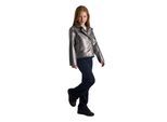 Minoti Metallic motorjack voor meisjes (Zilver)