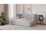 BRUNO Flexibett 160x200 in Hellgrau | Tagesbett inkl. Matratze & Lattenrost