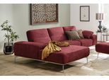 Ecksofa W.SCHILLIG "run, Designsofa, bequem, L-Form", rot (ruby rot z73), B:299cm H:88cm T:178cm, Longlife Xtra-Leder Z73: Naturwalkleder der Luxusklasse aus den erlesensten Rohhäuten. Hautstärke 1, 1 – 1, 3 mm;ROHLEDER Jacquard-Flachgewebe Q2 W60 (63% Polyester, 37% Polyacryl);ROHLEDER Chenille-Flachgewebe Q2 W77 (68% Polyacryl, 32% Polyester);Stoff S37 (100% Polyester), Sofas, Ecksofa, mit elega