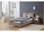 Polsterbett, beige (dunkelbeige), B:130cm H:98cm L:210cm, Bezug Bett: 100% Polyester;Bonnell-Federkernmatratze: 51% Polypropylen, 39% Polyester, 10% Baumwolle;Kaltschaummatratze: 100% Polyester, Bezug abnehm- und waschbar bis 60C, WESTFALIA SCHLAFKOMFORT, Betten, Polsterbett