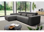 Ecksofa DOMO COLLECTION "BRANDON 289x177x80 cm, whlw. mit Sitztiefenverstellung, L-Form", grau, B:289cm H:80cm T:175cm, Luxus-Microfaser in Antikleder-Optik (100% Polyester);Luxus-Microfaser (100% Polyester);Kunstleder SOFTLUX, Sofas, Ecksofa, mit Sitztiefenverstellung, Cord, grau