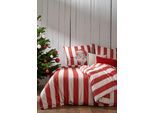 Bettwäsche APELT "Paul", rot (weiß, rot), B/L: 155cm x 220cm, 1 Stk., 1 Stk., Satin (Bio-Baumwolle), B/L: 80cm x 80cm, 2, Satin (Bio-Baumwolle), Bezug: 100% Baumwolle, Bettwäsche, Bettwäsche, Bettwäsche-Set mit Reißverschluss, Baumwoll-Satin, Digitaldruck