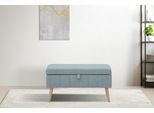 Truhenbank OTTO HOME "AMIRA Sitzbank mit Stauraum, Maße B/T/H: 81/36/43 cm", grün (mint), B:81cm H:43cm T:36cm, Struktur fein (100% Polyester);Samtvelours (100% Polyester);Luxus-Microfaser weich (100% Polyester), Sitzbänke, mit Staufach, in 3 Bezugsqualitäten mit feiner Steppung