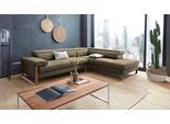 Ecksofa W.SCHILLIG "finn, Designsofa mit tollem Sitzkomfort, bequem, L-Form", schwarz (pepper s22), B:281cm H:71cm T:230cm, Flachgewebe S22 (100% Polyester);Stoff S37 (100% Polyester);Longlife Xtra-Leder Z59: Glattleder mit modischer Prägung. Hautstärke 0, 9 - 1, 1 mm, Sofas, Ecksofa, German Design Award 2016, Fußgestell Nussbaum natur, Breite 281 cm