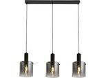 SEARCHLIGHT Pendelleuchte "Sweden 3Lt-Pendelleuchte - gefertigt aus Metall und Glas", schwarz, H: 36cm, 1 Stk., Leuchten, Pendelleuchte
