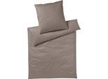 Bettwäsche YES FOR BED "Pure & Simple Uni in Gr. 135x200, 155x220 oder 200x200 cm", braun (tabak), B/L: 200cm x 220cm, 1 Stk., 2 Stk., Mako-Satin, B/L: 80cm x 80cm & 80cm x 80cm, 3 Stk., Mako-Satin, Obermaterial: 100% Baumwolle, Bettwäsche, Bettwäsche, Bettwäsche aus Baumwolle, zeitlose Bettwäsche mit seidigem Glanz