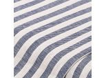 Baumwoll-Leinen "Streifen", blau/creme