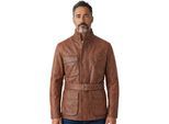 Heren Tan Lam Leather Safari Parka Jas - Dresden