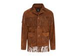 Heren retro tan cowboy suède leren fringe-jas - Western
