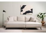Ecksofa OTTO HOME "TVINNU Cord, L-Form, 275 cm, mit Hocker", beige (hellbeige), B:275cm H:83cm T:173cm, Sofas, Ecksofa, stellbar zum Schlafsofa (Krokodilverbinder)