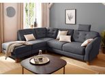 Ecksofa OTTO HOME "Trondheim L-Form, B: 260 cm, Federkern, Komfortsitz", grau (dunkel grau), B:260cm H:89cm T:90cm, Struktur weich ( 97% Polyester, 3% Baumwolle);Luxus-Microfaser ALTARA NUBUCK (100% Polyester);Luxus-Microfaser Lederoptik (100% Polyester), Sofas, Ecksofa, optional Schlaffunktion und Stauraum, Eckcouch frei stellbar