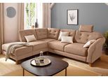 Ecksofa OTTO HOME "Trondheim L-Form", braun (schoko), B:260cm H:89cm T:90cm, Struktur weich ( 97% Polyester, 3% Baumwolle);Luxus-Microfaser ALTARA NUBUCK (100% Polyester);Luxus-Microfaser Lederoptik (100% Polyester), Sofas, Ecksofa, mit Federkern