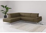 Ecksofa OTTO HOME "Caluna", grün (olive), B:274cm H:81cm T:235cm, Sofas, Ecksofa, Inkl.Sitztiefenverstellung, wahlweise mit Kopf- und Armteilverstellung
