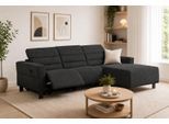 Ecksofa OTTO HOME "CARPARI Webstoff,L-Form,224 cm, man./elektr. Relaxfunktion", grau (anthrazit), B:263cm H:97cm T:179cm, Sofas, Ecksofa, (USB A/C), sowie Kopfteilverstellung