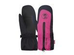 Skihandschuhe TROLLKIDS "KIDS RAULAND MITTEN", Damen, Gr. 59Y10Y, rosa (schwarz pink), Kunstfaser, Handschuhe Skihandschuhe, robuster, wasserdichter Fausthandschuh, mit unterlegtem Reißverschluss