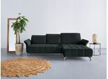 Ecksofa OTTO HOME "Fresh L-Form", grün (dunkelgrün), B:281cm H:79cm T:185cm, 100% Polyester, Sofas, Ecksofa, Federkern, wahlweise Kopfteilverstellung und motorischer Vorziehsitz