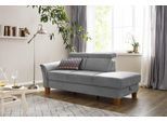 Recamiere OTTO HOME "Conville", grau, B:194cm H:84cm T:93cm, 100% Polyester, Sofas, Recamiere, incl. Kopfteilverstellung, Federkern, wahlweise mit Bettkasten