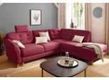 Ecksofa OTTO HOME "Trondheim L-Form", rot (dunkel rot), B:260cm H:89cm T:90cm, Struktur weich ( 97% Polyester, 3% Baumwolle);Luxus-Microfaser ALTARA NUBUCK (100% Polyester);Luxus-Microfaser Lederoptik (100% Polyester), Sofas, Ecksofa, mit Federkern
