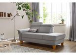 Recamiere OTTO HOME "Conville", grau, B:194cm H:84cm T:93cm, 100% Polyester, Sofas, Recamiere, incl. Kopfteilverstellung, Federkern, wahlweise mit Bettkasten