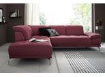 Ecksofa OTTO HOME "Caluna", lila (chianti), B:262cm H:97cm T:233cm, Luxus-Microfaser Vintageoptik (100% Polyester);Flachgewebe Mura: (100% Polyester);Luxus-Mikrofaser (90% Polyester, 10% Polyamid), Sofas, Ecksofa, Inkl.Sitztiefenverstellung, wahlweise mit Kopf- und Armteilverstellung