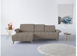 Ecksofa OTTO HOME "Fresh L-Form", braun (latte), B:281cm H:79cm T:185cm, 100% Polyester, Sofas, Ecksofa, Federkern, wahlweise Kopfteilverstellung und motorischer Vorziehsitz