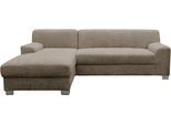 Ecksofa OTTO HOME "Lolland 241 x 146 cm, modern, mit Steppungen, gemütlich", braun (espresso), B:241cm H:79cm T:146cm, 100% Polyester, Sofas, Ecksofa, mit Schlaffunktion, L-Form, aus Pet Friendly Bezug