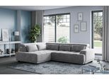 Ecksofa OTTO HOME "Jade L Form, Breite: 270 cm, mit Kopfteilverstellung & Nierenkissen", grau (iron), B:270cm H:90cm T:203cm, 92% POLYESTER (PES) / 8% POLYAMID (PA), Sofas, Ecksofa, optional elektr. Sitztiefenverstellung