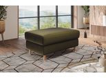 Polsterhocker OTTO HOME "Calypso", grün (olive), B:100cm H:48cm T:65cm, 100%Polyester, Hocker, Polsterhocker, Holzfuesse mit Metallteller