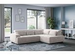 Ecksofa OTTO HOME "Jade L Form, Breite: 270 cm, mit Kopfteilverstellung & Nierenkissen", beige (sand), B:270cm H:90cm T:203cm, 92% POLYESTER (PES) / 8% POLYAMID (PA), Sofas, Ecksofa, optional elektr. Sitztiefenverstellung