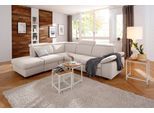 Ecksofa OTTO HOME "Mauritius L-Form", beige (natur), B:276cm T:232cm, Struktur fein (100% Polyester);Luxus-Microfaser Lederoptik (100% Polyester);Soft clean (98% Polyester, 2% Polyamid), Sofas, Ecksofa, mit Ottomane, mit Kopfteil- und Armlehnverstellung