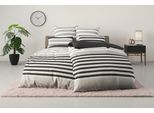Bettwäsche OTTO HOME "Majoran", grau (anthrazit), B/L: 155cm x 220cm, 1 Stk., 1 Stk., Linon, B/L: 40cm x 80cm, 2, Linon, Obermaterial: 100% Baumwolle, Bettwäsche, Bettwäsche, gestreifte Bettwäsche in 4 Qualitäten, Marke H.I.S by OTTO home