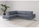 Ecksofa OTTO HOME "Caluna", bunt (graublau), B:274cm H:81cm T:235cm, Sofas, Ecksofa, Inkl.Sitztiefenverstellung, wahlweise mit Kopf- und Armteilverstellung