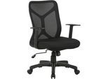 Drehstuhl BYLIVING "Bone", schwarz (schwarz, schwarz, schwarz), B:61,5cm H:99cm T:51,5cm, Kunststoff, Polyester, Stühle, Drehstuhl, moderner Bürostuhl mit atmungsaktivem Netzstoff