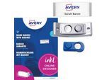 Avery Zweckform POL20MA66-20DR Namensschilder 68 x 22 mm, Edelstahl-Optik, magnetisch, 24 Schilder