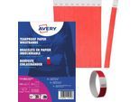 Avery Zweckform TYVRD-50 Einlassbänder 19 x 256 mm, rot, Tyvek, nummeriert, 500 Stück