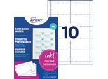 Avery Zweckform L4727-20 Einsteckschilder 90 x 54 mm, weiß, bedruckbar, FSC-Papier, 20 Blatt mit 200 Stück