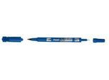 Pilot Permanent Marker Twin Marker EF/F, blau, 0,4–0,8 mm und 0,8–2,0 mm