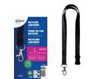 Avery Zweckform 4842N Recycling Lanyard 15 x 440 mm, schwarz, rPET, mit Karabiner, 10 Stück